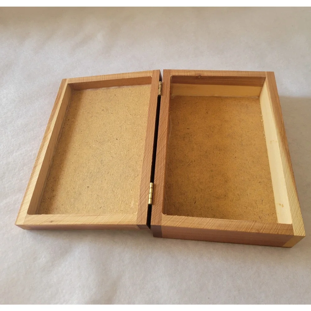 Vtg Wood Box Native American Warriors Horses Las Vegas Hinged Trinket‎ holder